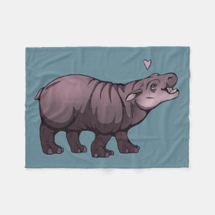 Baby Pigmy Hippo Fleecedecke