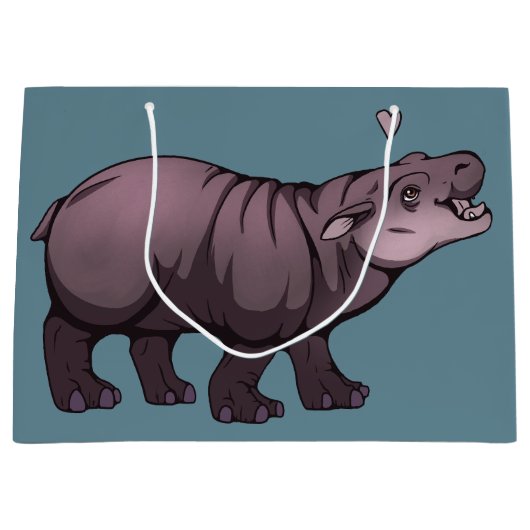 Baby Pigmy Hippo Große Geschenktüte (Vorderseite)