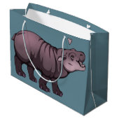 Baby Pigmy Hippo Große Geschenktüte (Rückseite Schrägansicht)