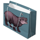 Baby Pigmy Hippo Große Geschenktüte (Vorderseite Schrägansicht)