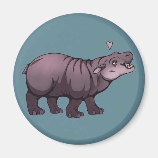 Baby Pigmy Hippo Magnet (Vorne)
