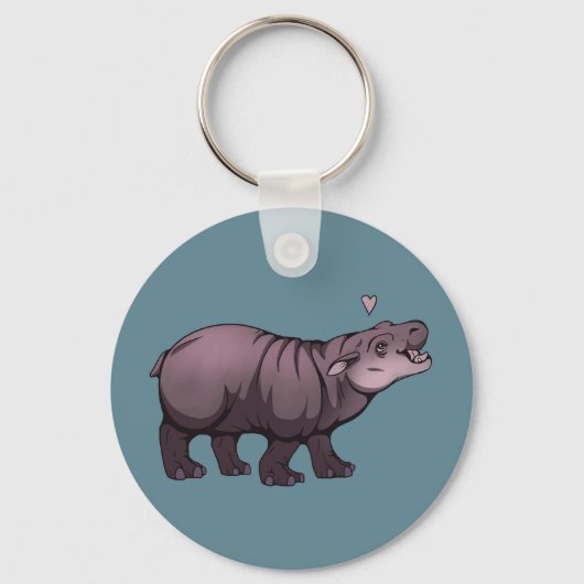 Baby Pigmy Hippo Schlüsselanhänger (Vorderseite)