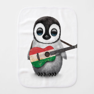 Baby-Pinguin, der ungarische Flaggen-Gitarre Baby Spucktuch