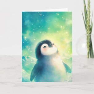 Baby Pinguin Ehrfurcht Karte