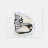 Baby-Pinguin-Familie Fleecedecke (Vorderseite (Horizontal))