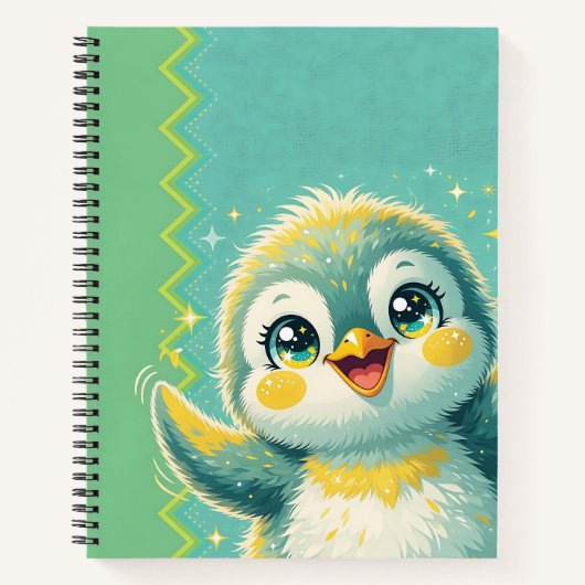 Baby Pinguin Jubel Notizblock (Vorderseite)
