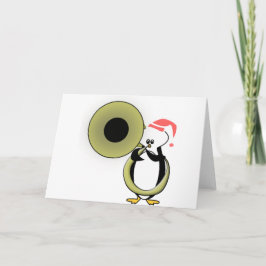 Baby-Pinguin mit Tuba Feiertagskarte