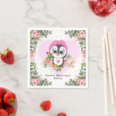 Baby Pinguin | Personalisierter Geburtstag Serviette (Beispiel)