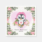 Baby Pinguin | Personalisierter Geburtstag Serviette (Vorderseite)