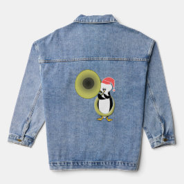 Baby Pinguin spielt Tuba Jeansjacke