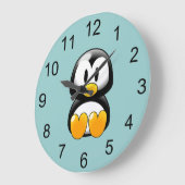 Baby-Pinguin-Tier-Wanduhr Große Wanduhr (Winkel)