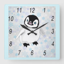 Baby-Pinguin-Wanduhr