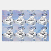 Baby-Pinguine und Polar-Bären auf Eisströmen Geschenkpapier Set (Vorderseite 3)