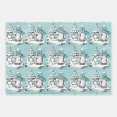 Baby-Pinguine und Polar-Bären auf Eisströmen Geschenkpapier Set (Vorderseite 2)