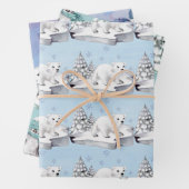 Baby-Pinguine und Polar-Bären auf Eisströmen Geschenkpapier Set (Beispiel)