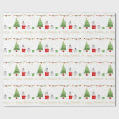 Baby Pinguine Weihnachtswrapping Paper Geschenkpapier (Flach)