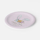 Baby Pink Aquarellfarbe Blumengeblümte Ostern Pappteller (Schrägansicht)