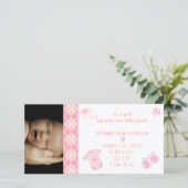 Baby Pink Argyle - It's A Girl -Our Precious Ankündigung (Stehend Vorderseite)