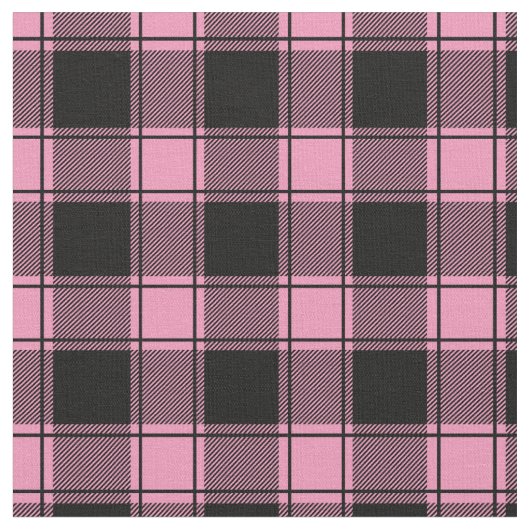 Baby Pink & Black Buffalo Plaid Stoff (Nahaufnahme)
