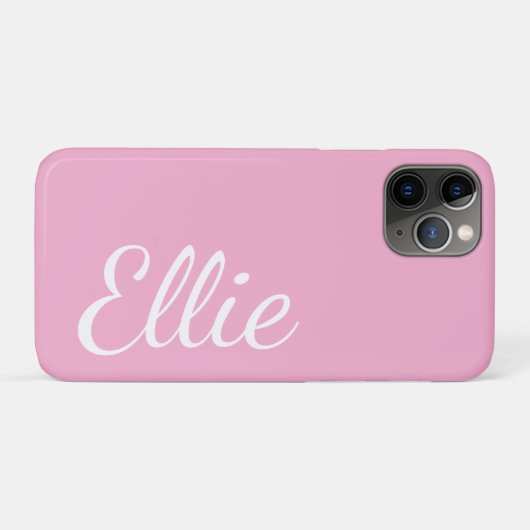 Baby Pink Bliss | Custom Name Cursive Script Case-Mate iPhone Hülle (Rückseite (Horizontal))