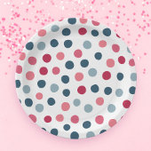 Baby Pink Blue Polka Dots Musterpapier Teller
