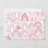 Baby Pink Boho Rainbow Einladung (Rückseite)
