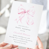 Baby Pink Bow Kinderdusche Einladung