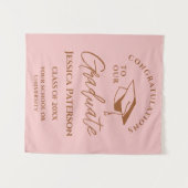 Baby Pink Brown gratuliert unserem Absolventen Wandteppich (Vorderseite (Horizontal))