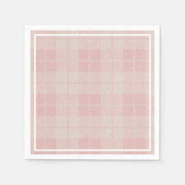 Baby Pink Buffalo Kariert Burlap Serviette