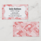 Baby Pink Camouflage; Camouflage Visitenkarte (Vorne/Hinten)