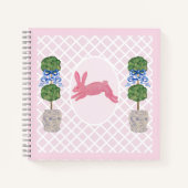 Baby Pink Chinoiserie Ginger Jars Topiary Notizblock (Vorderseite)