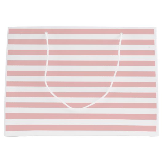 Baby Pink Color Stripes Vacation Sommerpastel Große Geschenktüte (Vorderseite)