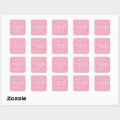 Baby Pink Confetti Taufe Christening Favor Quadratischer Aufkleber (Blatt)