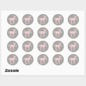 Baby Pink Deer und Gray Burlap Aufkleber (Blatt)