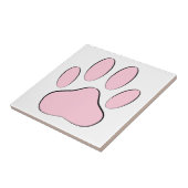 Baby Pink Dog Pawprint Fliese (Seite)