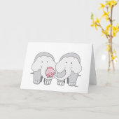 Baby Pink Elephant Card Karte (Gelbe Blume)