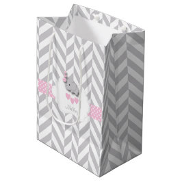 Baby Pink Elephant Design - Baby Girl Shower Mittlere Geschenktüte