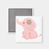 Baby Pink Elephant Magnet (Vorderseite/Rückseite)