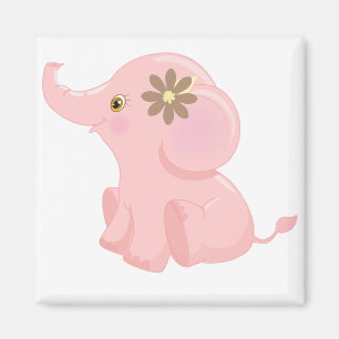 Baby Pink Elephant Magnet