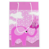 Baby Pink Elephant und Blume Mittlere Geschenktüte (Vorderseite)