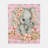 Baby Pink Elephants Fleecedecke (Vorderseite)
