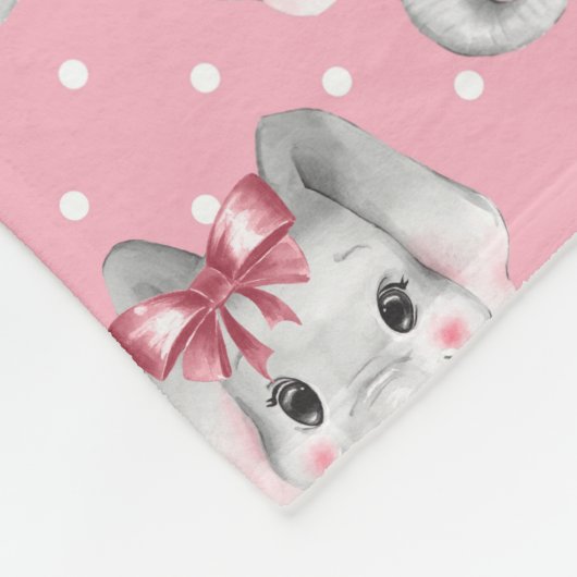 Baby Pink Elephants Fleecedecke (Ecke)