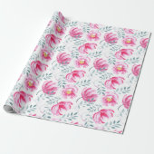 Baby Pink Englische Rose Geschenkpapier (Ungerollt)