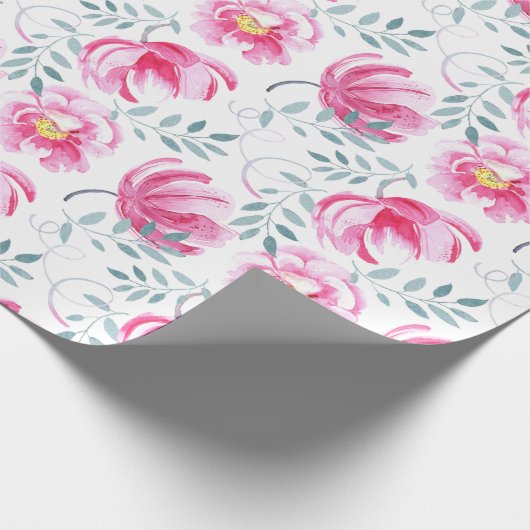 Baby Pink Englische Rose Geschenkpapier (Ecke)