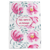 Baby Pink Englische Rose Mittlere Geschenktüte (Rückseite)