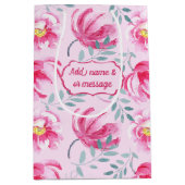 Baby Pink English Rose Medium Geschenktasche Mittlere Geschenktüte (Vorderseite)