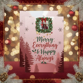 Baby Pink Family Christmas Card 2026 | Soft Elegan RSVP Karte