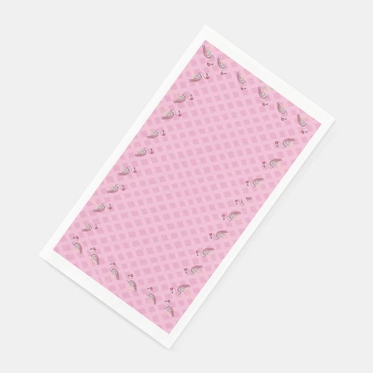 Baby Pink Flamingo Flamingos Basketweave Lattice Serviette (Ecke)