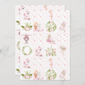 Baby Pink Floral Animals Quilt Kinderzimmer Muster Ankündigung (Vorne/Hinten)