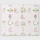 Baby Pink Floral Animals Quilt Kinderzimmer Muster Geschenkpapier (Flach)